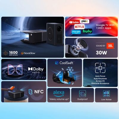 29. Yaber K3 Pro LCD FullHD 1080p Multimedia Projector with JBL Speakers and Subwoofer - Black