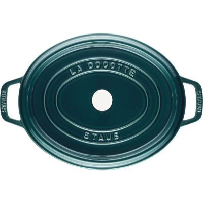 2. STAUB 40510-598-0 Oval Cast Iron Pot – Marine Blue, 5.5 ltr