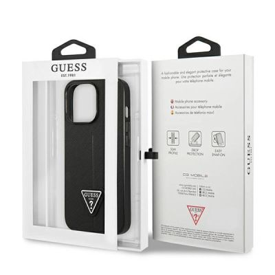 8. Guess Saffiano Triangle Logo case for iPhone 14 Pro Max - black