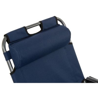14. MULTIPLE-POSITION LEVEL CHAIR WITH HEADREST, NAVY BLUE