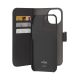 3. Puro Wallet Detachable MagSafe 2in1 PU Leather Case with Flap and Wallet for iPhone 15 Pro Max - Black