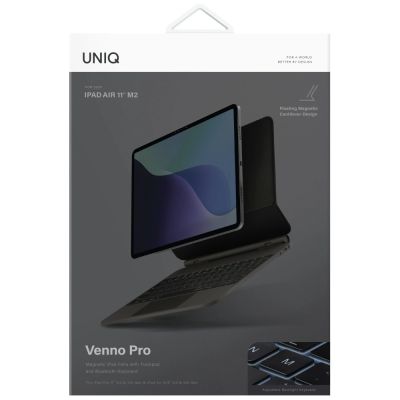 7. Uniq Venno Pro Magnetic Smart Case with Keyboard for iPad Air 10.9" (2020/2022) / Pro 11" (2021/2022) / Air 11" (2024/2025/2026) - Black