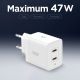 4. Spigen Essential EE472EU 2-port USC-C 47W wall charger - white