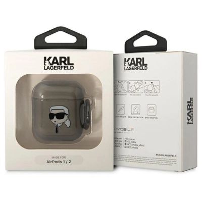 3. Karl Lagerfeld KLA2HNIKTCK AirPods 1/2 cover black/black Karl`s Head