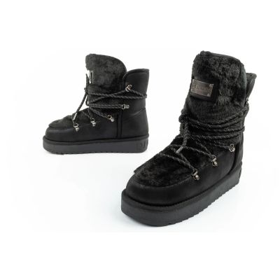 17. D.Franklin women's winter snow boots, fashionable fur lining, black