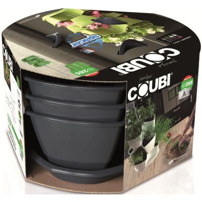 37. VERICAL GARDEN CASCADE HERB POT - GRAPHITE