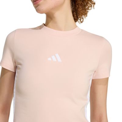 5. adidas Essentials 3-Stripes Slim Baby T-shirt, Pastel Pink KD2343