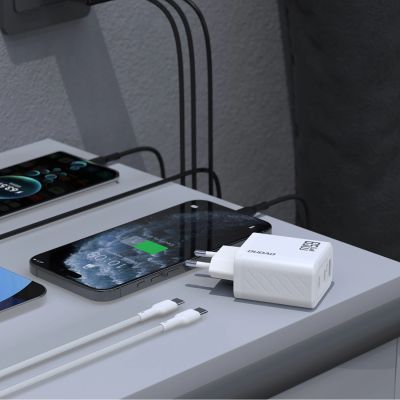 3. Dudao A29C 65W GaN Wall Charger + USB-C Cable - White