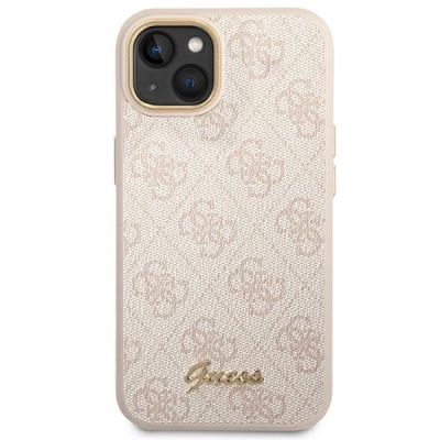 3. Guess 4G Vintage Gold Logo case for iPhone 14 - pink