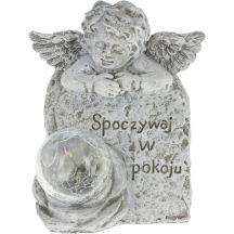 ANGEL FIGURE LED GRAVESTONE CANDLE REST IN PEACE