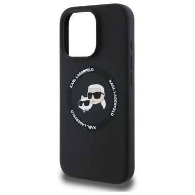 6. Karl Lagerfeld KLHMP16XSKCHTCK iPhone 16 Pro Max 6.9" black/black hardcase Silicone Karl&Choupette Heads MagSafe