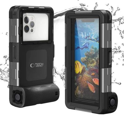 3. Tech-Protect Waterproof Case IPX8 for 4.7-6.7" Smartphones - Black