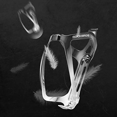 6. Rockbros RKL02 Aluminum Bottle Cage - Black and Silver