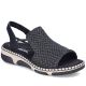 2. Comfortable women's black platform sandals Rieker 66241-00