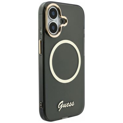 4. Guess IML Script Metal MagSafe Case for iPhone 17 - Black