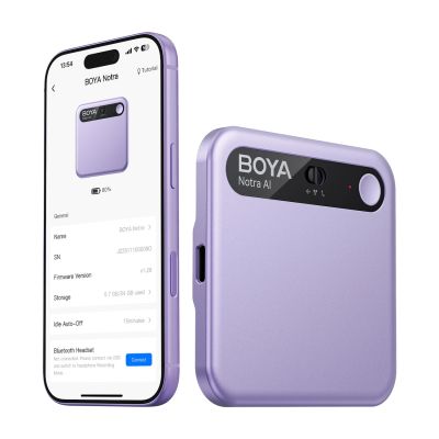 BOYA Notra Voice Recorder with AI Transcription - Purple
