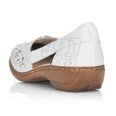 12. Rieker W RKR442B openwork leather shoes, white