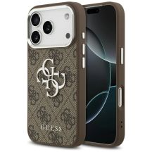 Guess 4G Big 4G Classic Logo case for iPhone 17 Pro brown - silver