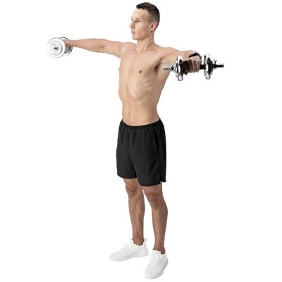 9. Dumbbells in a case HMS STC21 2 x 10 kg chrome