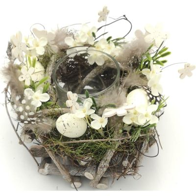 DECORATIVE FEATHER CANDLE HOLDER 16cm for TEA LIGHT