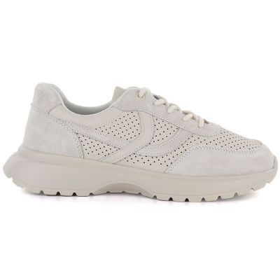 2. Women's leather sports shoes with openwork pattern, beige, Vinceza 41507