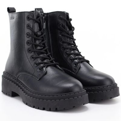 8. Women's black platform combat boots Big Star UU274816