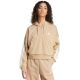7. Women's Essentials 3-Stripes French Terry Hoodie Quarter Zip Beige JX7676