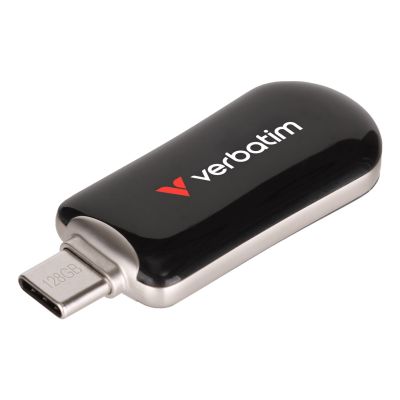 3. Verbatim 30225 USB Flash Drive 128GB USB Type-C 3.2 Gen 1 (3.1 Gen 1) Black