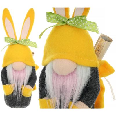 gnome bunny boy 20cm yellow with gift bag spring decoration