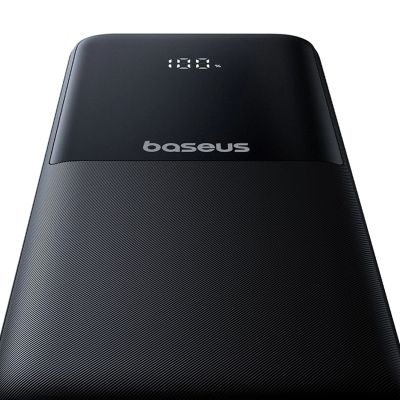 6. Baseus Lipow 10000mAh 22.5W Powerbank with Dual Built-in Cable with Display (with additional black Baseus Simple USB-A - USB-C 3A 0.2m cable) - Black