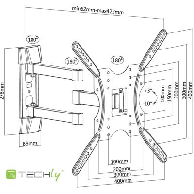 3. Techly ICA-PLB 136E TV Mount for 139.7 cm (55") Black
