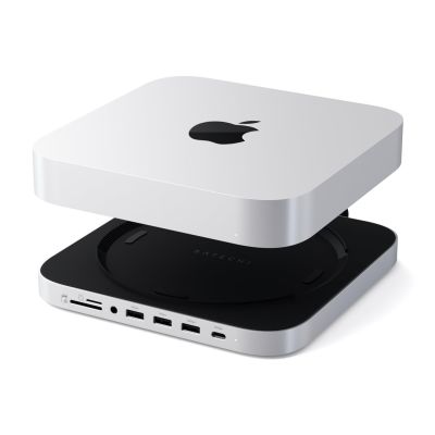 7. Satechi Stand & Hub - stand and hub for Mac Mini/Studio (USB-C 3.2, USB-A 3.2, 2x USB-A 3.0, 3.5mm jack, micro/SD port, NVMe/M.2 SATA SSD)