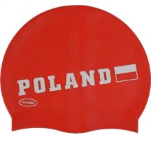 Aqua-Speed silicone swimming cap Poland red