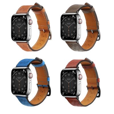 6. Strap Leather for Apple Watch 38 / 40 / 41 mm band bracelet - red