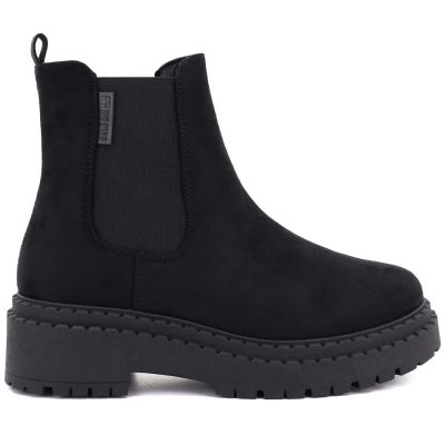 2. Women's suede ankle boots on the platform, black Big Star UU274858