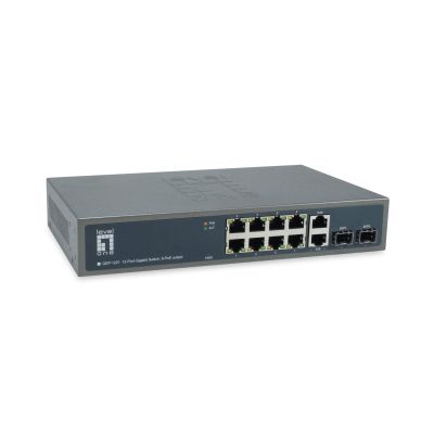 LevelOne GB PoE+ Switch 12-Port 19" 150W 1Gbps