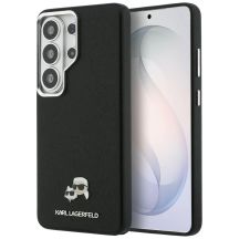 Karl Lagerfeld Saffiano KC Metal Logo MagSafe Case for Samsung Galaxy S26 Ultra, Black