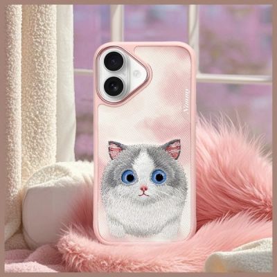 10. Nimmy Big Eyed Pet 2.0 Cat Case for iPhone 16 - Pink