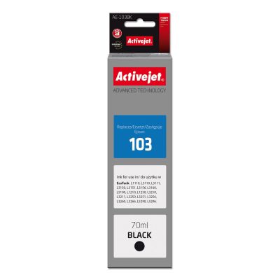 Activejet AE-103Bk Ink Bottle (replaces Epson 103 C13T00S14A; Supreme; 70 ml; 4500, black).