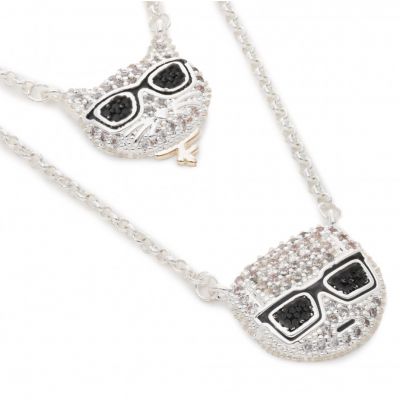 8. KARL LAGERFELD SILVER NECKLACE K/IKONIK PAVE