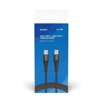 2. SAVIO CABLE USB TYPE C - USB TYPE C 5A, 1M CL-159