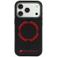 Audi RSQ Carbon Fiber Sport Red Circle MagSafe Case for iPhone 18 Pro / 17 Pro - Black
