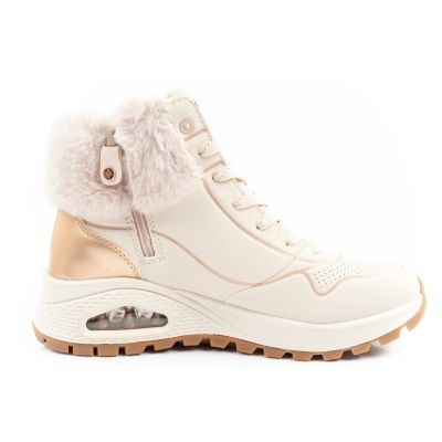 13. Skechers Uno Rugged women's sports shoes insulated winter ankle boots beige