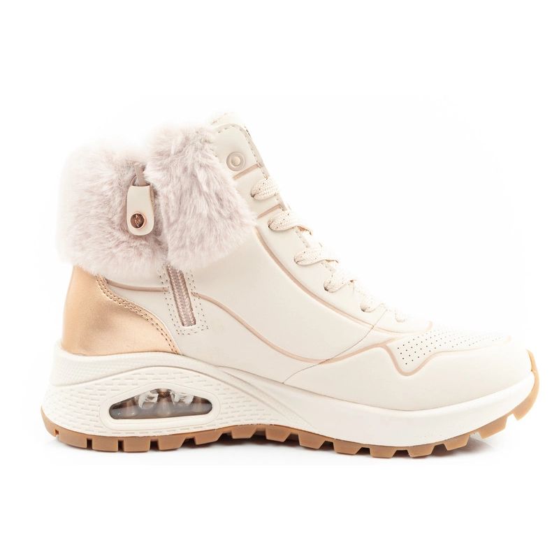13. Skechers Uno Rugged women's sports shoes insulated winter ankle boots beige