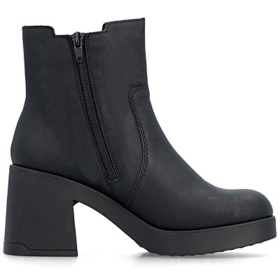 Women's Chelsea boots with a block heel, insulated, black, Rieker 58081-00