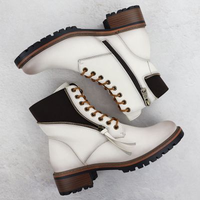 4. Women's beige worker boots Vinceza 26-58559
