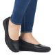 6. Rieker 53755-00 women's leather wedge shoes, comfortable black