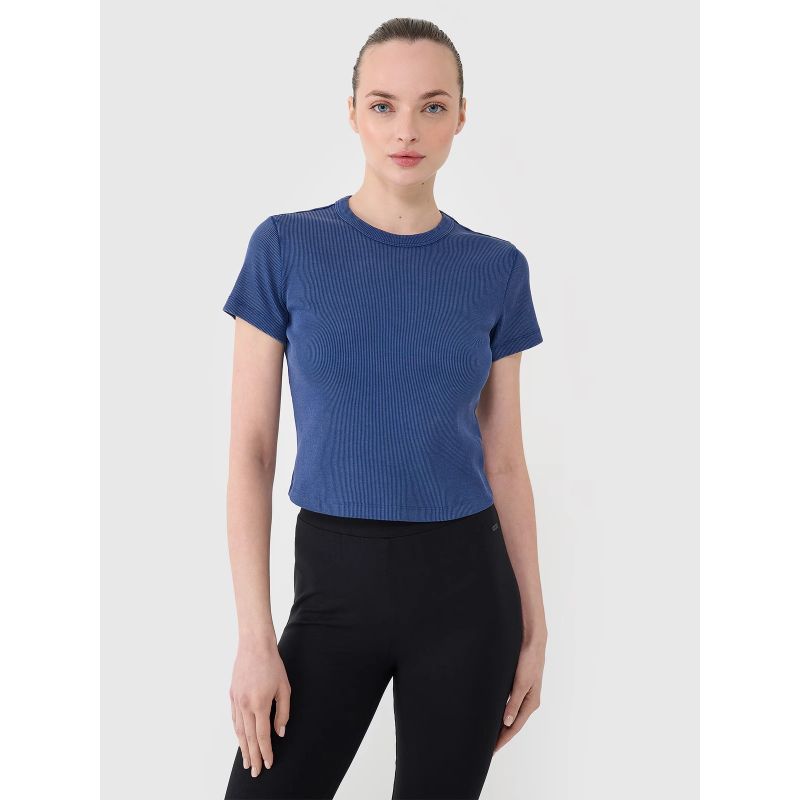 Women's slim ribbed t-shirt 4F 4FRSS25TTSHF2696-31S