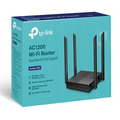 5. TP-Link ARCHER A64 Wireless Router Gigabit Ethernet Dual-band (2.4 GHz/5 GHz) Black