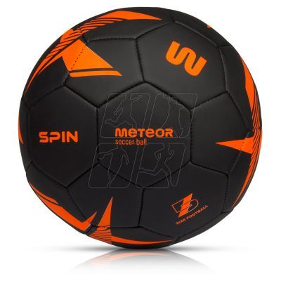 2. Meteor Spin 5 Soccer Ball Black/Orange 17272